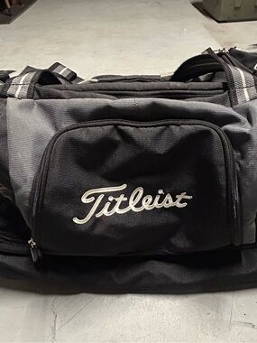 Titleist Black and Gray Duffel Bag with White Logo